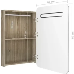 Spiegelkasten-vidaXL - Badkamerkast - Wit - MDF