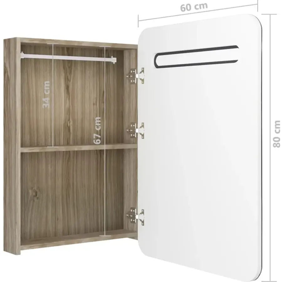 Spiegelkasten-vidaXL - Badkamerkast - Wit - MDF