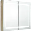 Spiegelkasten-vidaXL - Badkamerkast - Wit - MDF
