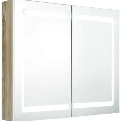 Spiegelkasten-vidaXL - Badkamerkast - Wit - MDF