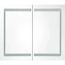 Spiegelkasten-vidaXL - Badkamerkast - Wit - MDF