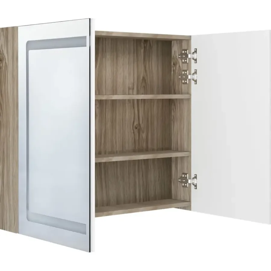 Spiegelkasten-vidaXL - Badkamerkast - Wit - MDF