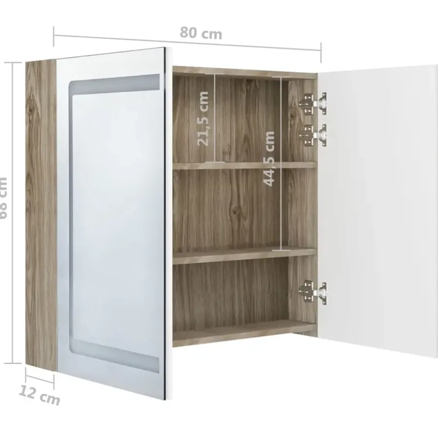 Spiegelkasten-vidaXL - Badkamerkast - Wit - MDF