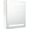 Spiegelkasten-vidaXL - Badkamerkast - Wit - MDF