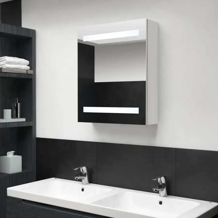 Spiegelkasten-vidaXL - Badkamerkast - Wit - MDF