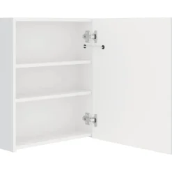 Spiegelkasten-vidaXL - Badkamerkast - Wit - MDF