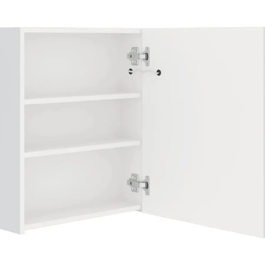 Spiegelkasten-vidaXL - Badkamerkast - Wit - MDF