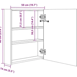 Spiegelkasten-vidaXL - Badkamerkast - Wit - MDF