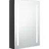 Spiegelkasten-vidaXL - Badkamerkast - Zwart - MDF - 50 x 13 x 70 cm