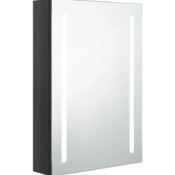 Spiegelkasten-vidaXL - Badkamerkast - Zwart - MDF - 50 x 13 x 70 cm