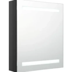 Spiegelkasten-vidaXL - Badkamerkast - Zwart - MDF