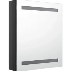 Spiegelkasten-vidaXL - Badkamerkast - Zwart - MDF