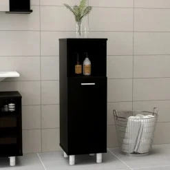 vidaXL - Badkamerkast - Zwart - Bewerkt hout