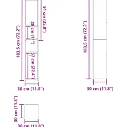 vidaXL - Badkamerkast - Zwart - Bewerkt hout