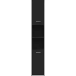 vidaXL - Badkamerkast - Zwart - Bewerkt hout