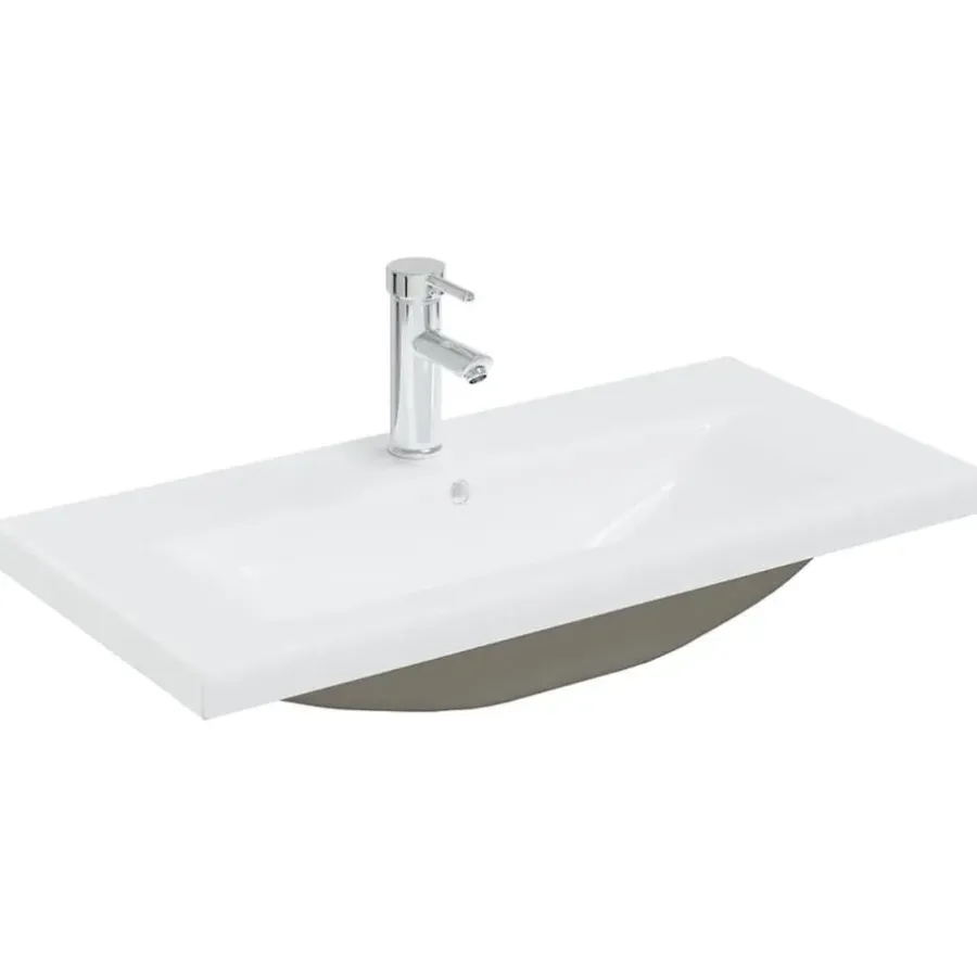 vidaXL - Badkamermeubelset - Zwart - Bewerkt hout - 80 x 38.5 x 45 cm
