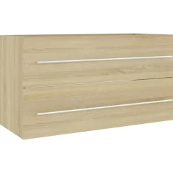 Badmeubelsets-vidaXL - Badkamermeubelset - Bruin - Bewerkt hout