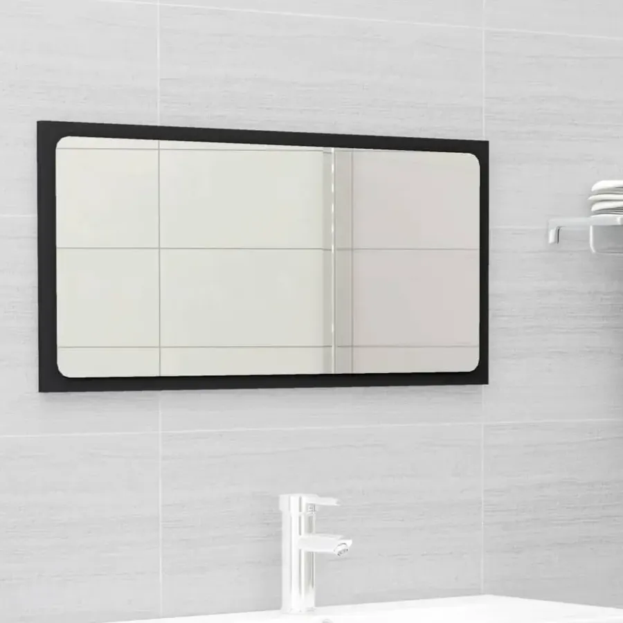 vidaXL - Badkamermeubelset - Zwart - Bewerkt hout - 80 x 38.5 x 45 cm