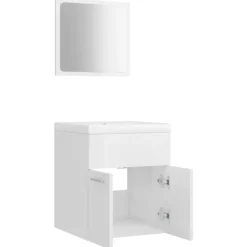 vidaXL - Badkamermeubelset - Wit - Bewerkt hout - 41 x 38.5 x 46 cm