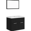 Badmeubelsets-vidaXL - Badkamermeubelset - Zwart - Bewerkt hout - 60 x 38.5 x 46 cm