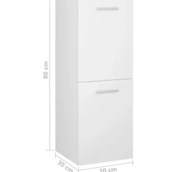 vidaXL - Badkamermeubelset - Wit - Bewerkt hout - 41 x 38.5 x 46 cm