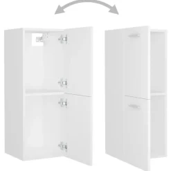 vidaXL - Badkamermeubelset - Wit - Bewerkt hout - 41 x 38.5 x 46 cm