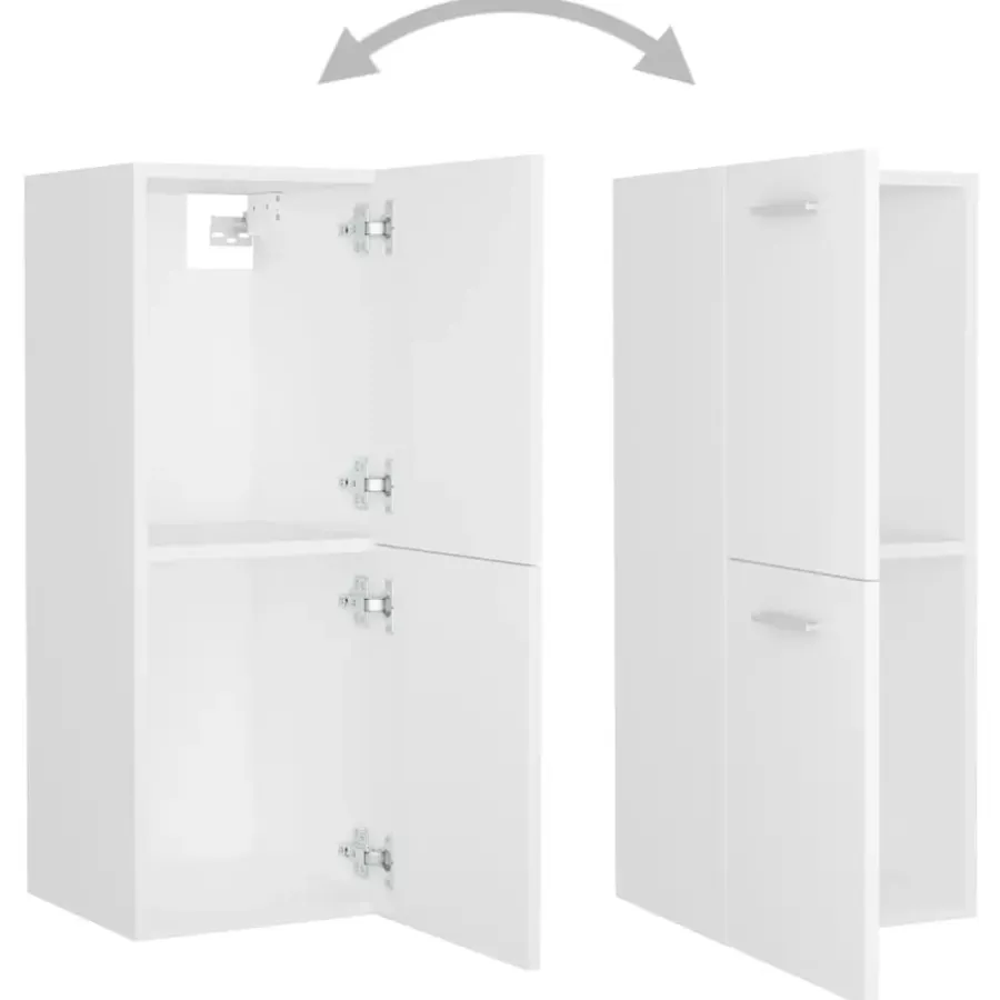 vidaXL - Badkamermeubelset - Wit - Bewerkt hout - 41 x 38.5 x 46 cm