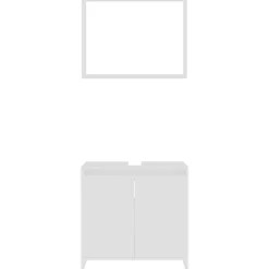 vidaXL - Badkamermeubelset - Wit - Bewerkt hout