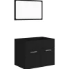 Badmeubelsets-vidaXL - Badkamermeubelset - Zwart - Bewerkt hout