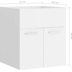 vidaXL - Badkamermeubelset - Wit - Bewerkt hout - 41 x 38.5 x 46 cm