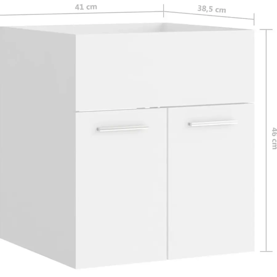 vidaXL - Badkamermeubelset - Wit - Bewerkt hout - 41 x 38.5 x 46 cm