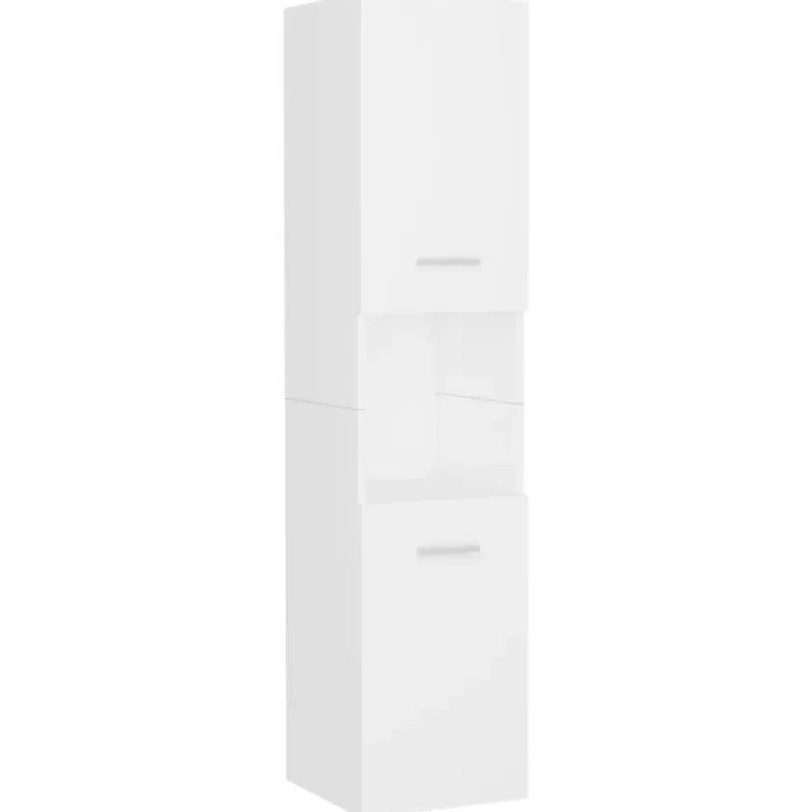 vidaXL - Badkamermeubelset - Wit - Bewerkt hout - 41 x 38.5 x 46 cm