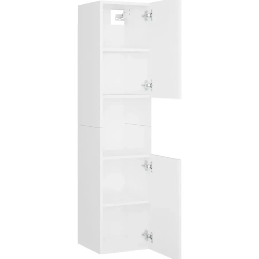 vidaXL - Badkamermeubelset - Wit - Bewerkt hout - 41 x 38.5 x 46 cm