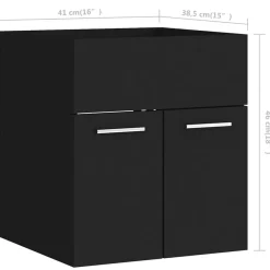 vidaXL - Badkamermeubelset - Zwart - Bewerkt hout
