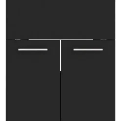 Badmeubelsets-vidaXL - Badkamermeubelset - Zwart - Bewerkt hout - 41 x 38.5 x 46 cm