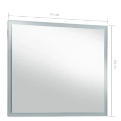 vidaXL - Badkamerspiegel - Zilver - Glas - 60 x 50 cm