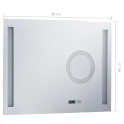 Spiegelkasten-vidaXL - Badkamerspiegel - Zilver - Aluminium - 80 x 60 cm