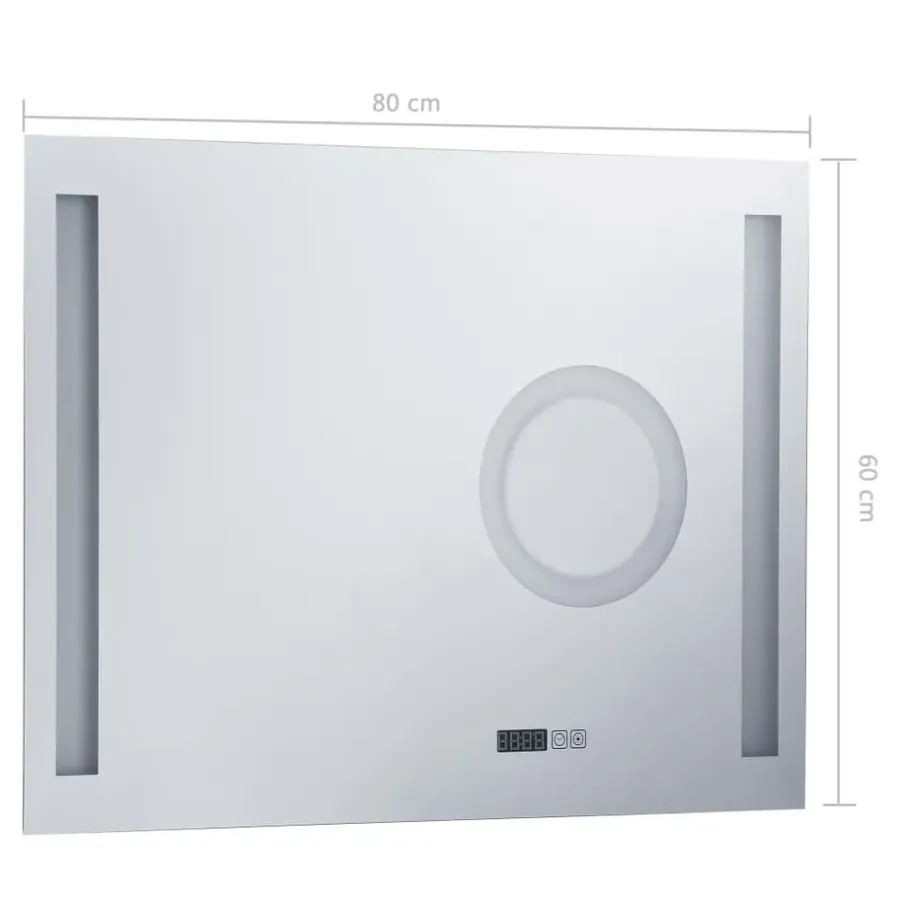 Spiegelkasten-vidaXL - Badkamerspiegel - Zilver - Aluminium - 80 x 60 cm