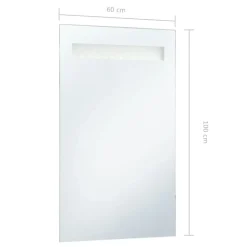 Spiegelkasten-vidaXL - Badkamerspiegel - Zilver - Glas - 60 x 100 cm