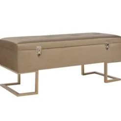 Bankjes-vidaXL - Bank - Beige - Stof