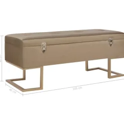 Bankjes-vidaXL - Bank - Beige - Stof