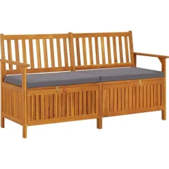 Tuinbanken-vidaXL - Bank - Grijs - Hout - 148 x 62 x 84 cm