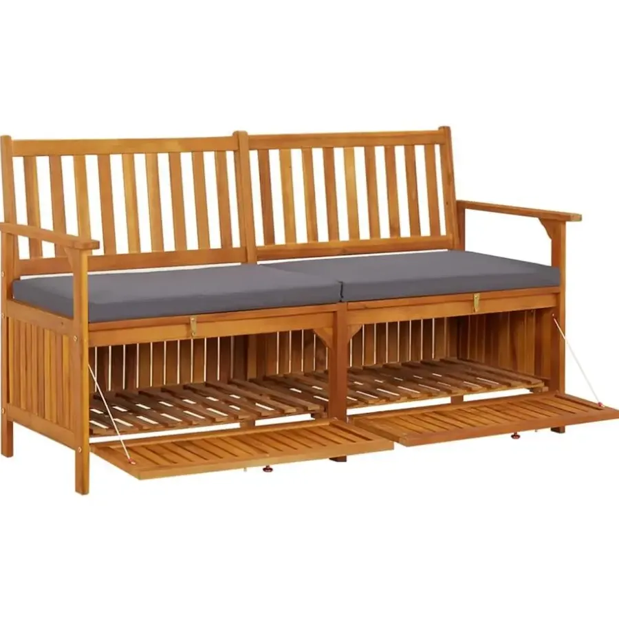 Tuinbanken-vidaXL - Bank - Grijs - Hout - 148 x 62 x 84 cm