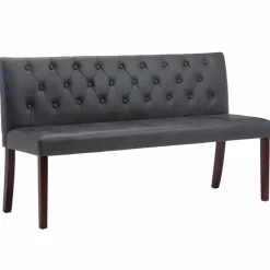 Bankjes-vidaXL - Bank - Grijs - Suède - 148.5 cm