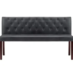 Bankjes-vidaXL - Bank - Grijs - Suède - 148.5 cm