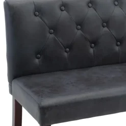Bankjes-vidaXL - Bank - Grijs - Suède - 148.5 cm