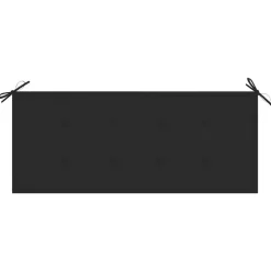 vidaXL - Bank Batavia met zwart kussen - Teakhout - 120x51.5x84 cm