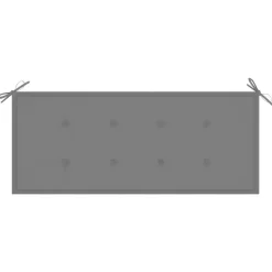 Tuinbanken-vidaXL - Bank Batavia met grijs kussen - Teakhout - 120x51.5x84 cm