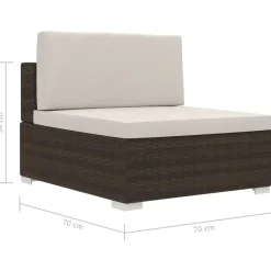 Loungebanken-vidaXL - Bankset - Bruin - Poly rattan