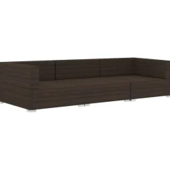 Loungebanken-vidaXL - Bankset - Bruin - Poly rattan